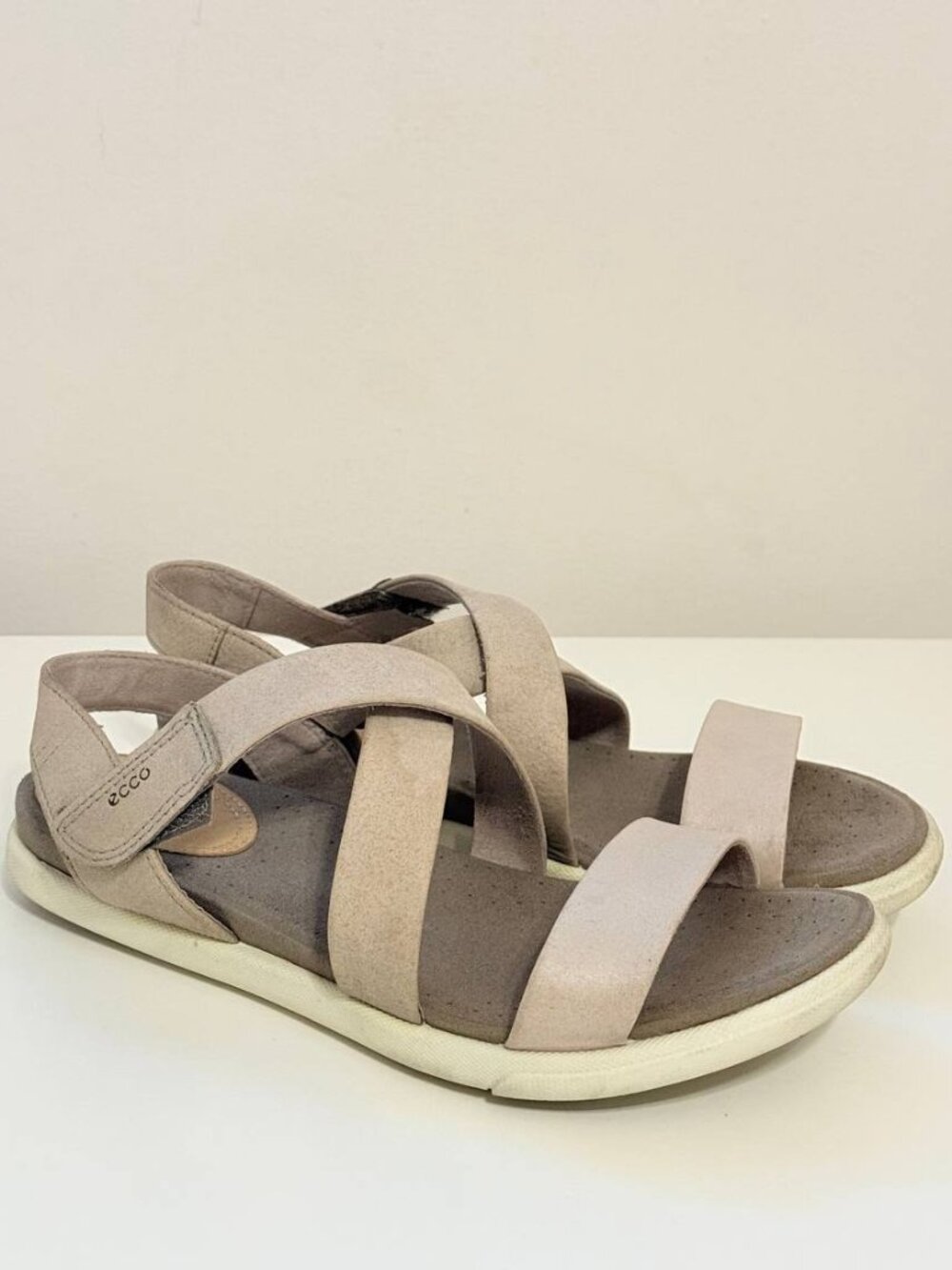 Ecco Strappy Taupe Sandals